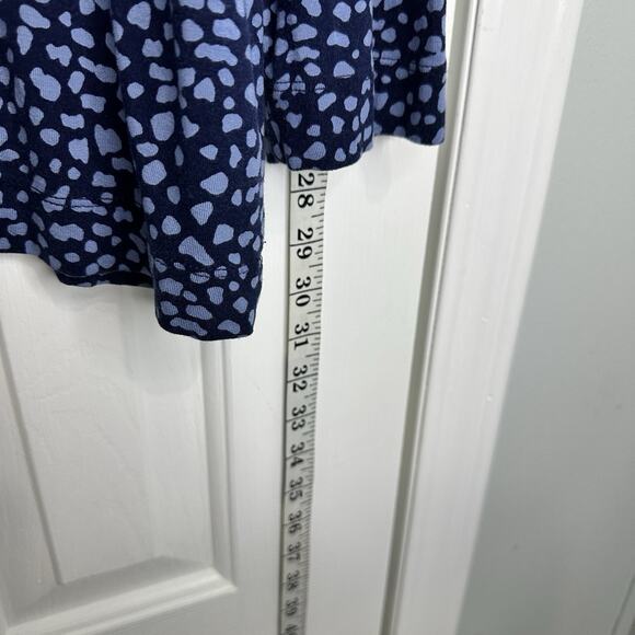 Chicos Women Blue Stretchy Tunic Top Size 3 XL Navy Scoop Neck Boho Peasant - Picture 3 of 7